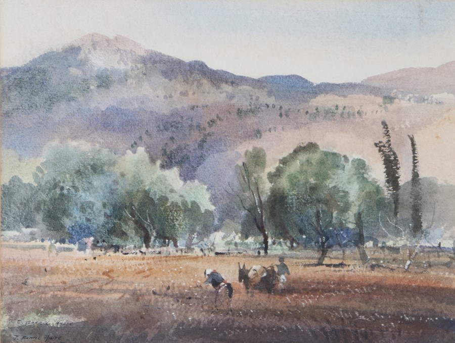 John Barrie Haste (1931 -2011), Palin of Marathon, Greece, signed watercolour, housed in a gilt