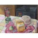 William Ager, Miner’s Repast, oil on board, submitted to RA Summer Exhibition 1999, housed in a lime