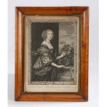 Van Dyke/Lombart : 'Dorothea Comitissa De Sunderland', copper engraving, 17th century, housed within
