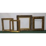 Four gilt picture frames, the largest 45cm x 50cm, (4)