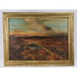 Eon Cairns A moorland track oil on canvas 70cm x 50cm framed (a/f)