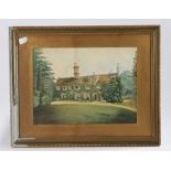 Early 20th Century school, Portrait of a manor house amateur watercolour pencilled title verso