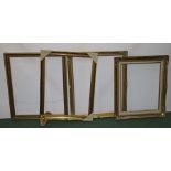 Four gilt gesso picture frames, the largest frame 59cm x 70cm, (4)