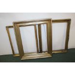 Three gilt picture frames, the largest 55cm x 66cm, (3)