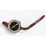 Wrist compass, on leather strap