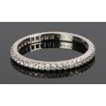 Tiffany & Co, platinum and diamond eternity ring, set with diamonds surrounding the band, ring