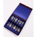 Set of six silver Victorian teaspoons, London 1898