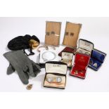 Mixed items, to include cufflinks, bracelet, bag, book , frames, gloves, studs, straps (qty)