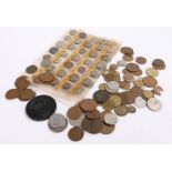 Collection of coins, various countries and denominations, together with a Edward VII medallion, (