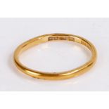 22 carat gold wedding band, 2 grams, AF