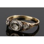 George III diamond set ring, with rose cut diamonds to the head, ring size M