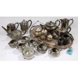 Silver plated items, to include a tray, tea set, jugs, etc, (qty)