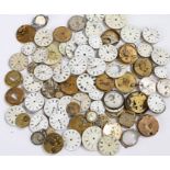 Collection of pocket watch dials and movements