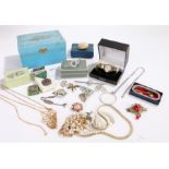 Collection of jewellery, to include chains, necklace, brooches and bangles, (qty)