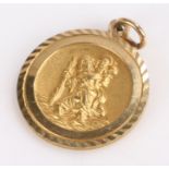 9 carat gold St Christopher medallion, 3.5 grams