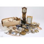 Collection of watch parts, to include watch cases, watch backs, clocks, etc, spares and parts