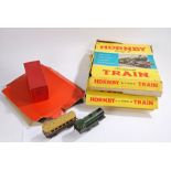 Hornby O gauge No.20 goods set, No.21 passenger set, PR1 left hand and right hand points, No.2