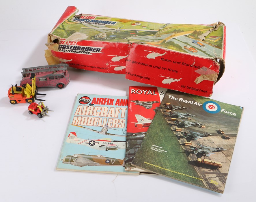 Toys, to include a boxed Polizei Hubschrauber, Airfix Annual 1978, together with Dinky Supertoys