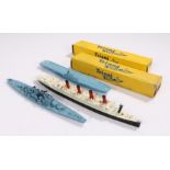 Triang Minic 1:1200 scale model ships, M.732 S.S. Varicella (boxed), M.752 H.M.S. Centaur (boxed),