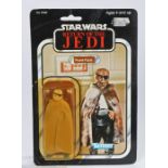 Kenner Prune Face, Star Wars, Return of the Jedi, upon a 79 punched card back