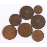Tokens, to include One Penny Token, 1832, Hibernia 1805, Jackson & Lister Penny Token, 1812 One