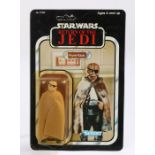 Kenner Prune Face, Star Wars, Return of the Jedi, upon a 79 unpunched card back