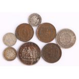 Mexico, to include 50 Centavos 1878, Un Centavo x 2, 10 Cents x 2, together with a Buenos Ayres 1823