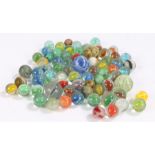 Collection of glass marbles, various designs, (qty)