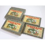 Meccano Accessory Outfit boxes, 0A, 1A, 2A and 3A, Meccano instruction manuals (qty)Boxes with