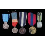 Medals, to include Armee Nation Defense Nationale, Republic France, La Mutualite Francise and a
