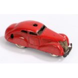 Schuco 3000 tinplate car, with red bodywork, 10cm wideNo key, accessories or box present with lot,