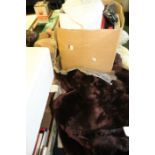 Ladies fur coat, together with ladies coats, shoes and hand bags, also together with a collection of