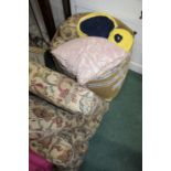 Collection of cushions, with various decorative coverings