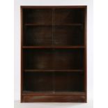 Herbert E. Gibbs mahogany veneered open bookcase from the Autographed Furniture range, with four