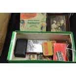 Objects, to include Rolls Razor, Pocket binoculars, Star British Made razor, tins, cigarette case,