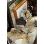 Quartz President cased clock, together with three pictures, four garden ornaments, and a fur