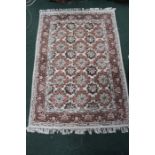 Middle Eastern Rug, printed flower design, 118cm long x 80cm long