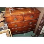 19th Century mahogany chest of drawers, two short over two long drawers
