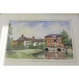 Jim Peck watercolour, of Sproughton Mill, together with another watercolour, (2)