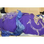 Purple shawl with Arabic leaf edging, 163cm wide