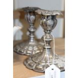 Pair of silver-plated candlesticks (2)