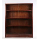 Gibbs Furniture mahogany veneered bookcase, with four sliding glass doors, 91.5cm wideSlight gap/