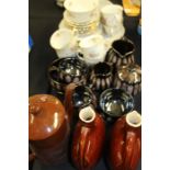 Porcelain six piece tea service, together with a pottery service and other pieces, (qty)