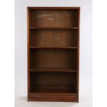 Herbert E. Gibbs mahogany veneered open bookcase from the Autographed Furniture range, with three