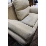 Two seater sofa, with a pale olive green covering