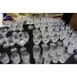 Extensive collection of cut glass, all matching with wine, champagne , tumblers, sherry, port, high,