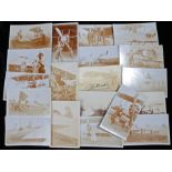 Collection of early Aviation photographic postcards, to include Flying at Hendon, Mr Slack London