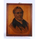 19th Century transfer printed portrait, of George Stephenson, 20cm diameter