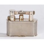 Dunhill table lighter, patent no.390107, with an engine turned case, 8.3cm wide