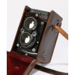 Microcord M.P.P. camera, with brown leather case